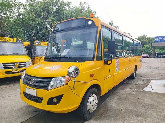 Diesel Euro 4 Retired School Bus Dongfeng 56 Seats Yellow School Bus