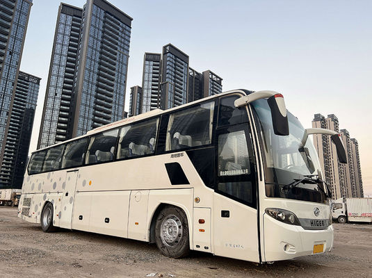 White Large Used Passenger Bus 47 Seats Pre Owned Bus with Manual Transmission Type