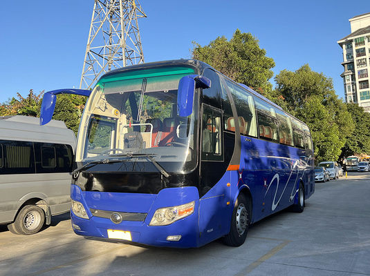 Yutong Blue Used Coaster Bus 51 Seats Euro 4 Emission Standard