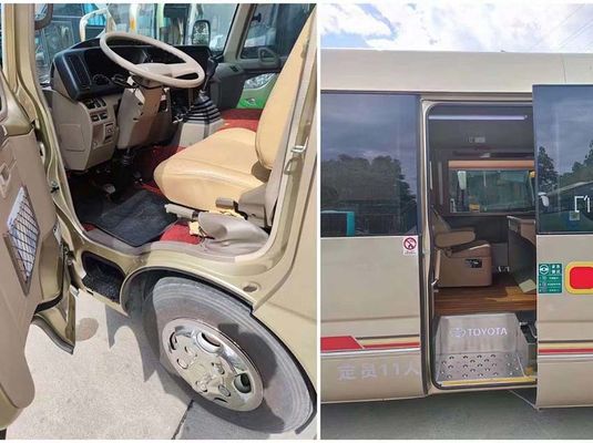 11 Seater Second Hand Toyota Coaster Mini Bus With Manual Transmission