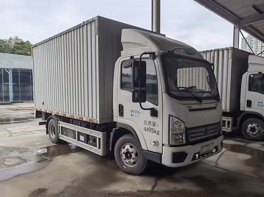 White Electric Used Cargo Truck Automatic Reconditioned Truck With 2 Doors