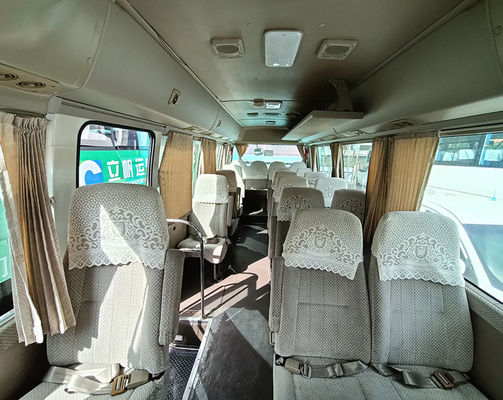 Toyota Used Coaster Bus Euro 3 Emission Standard With LHD Steering Position Gasoline Engine