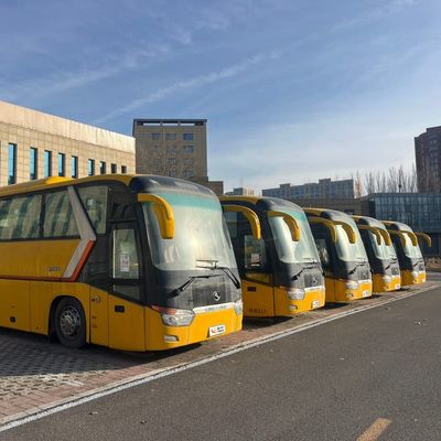 Bulk sale of Yuchai 330 engine double-glazed 63-seat yellow Golden Dragon second-hand buses