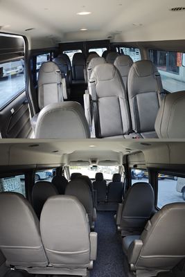 14-Seat Second Hand Mini Bus Diesel Jiangling Transit CN-4 Van with 145km/h Top Speed