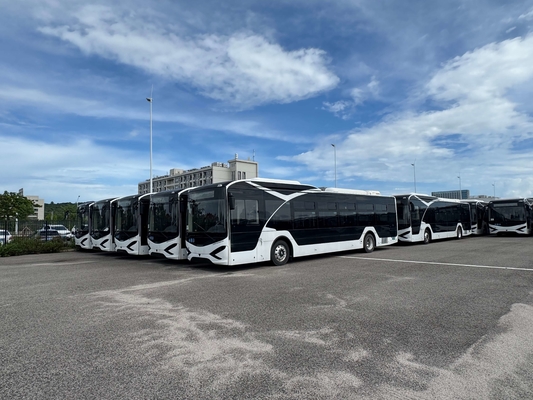 A second-hand 10-meter 36-seat Shenlong bus